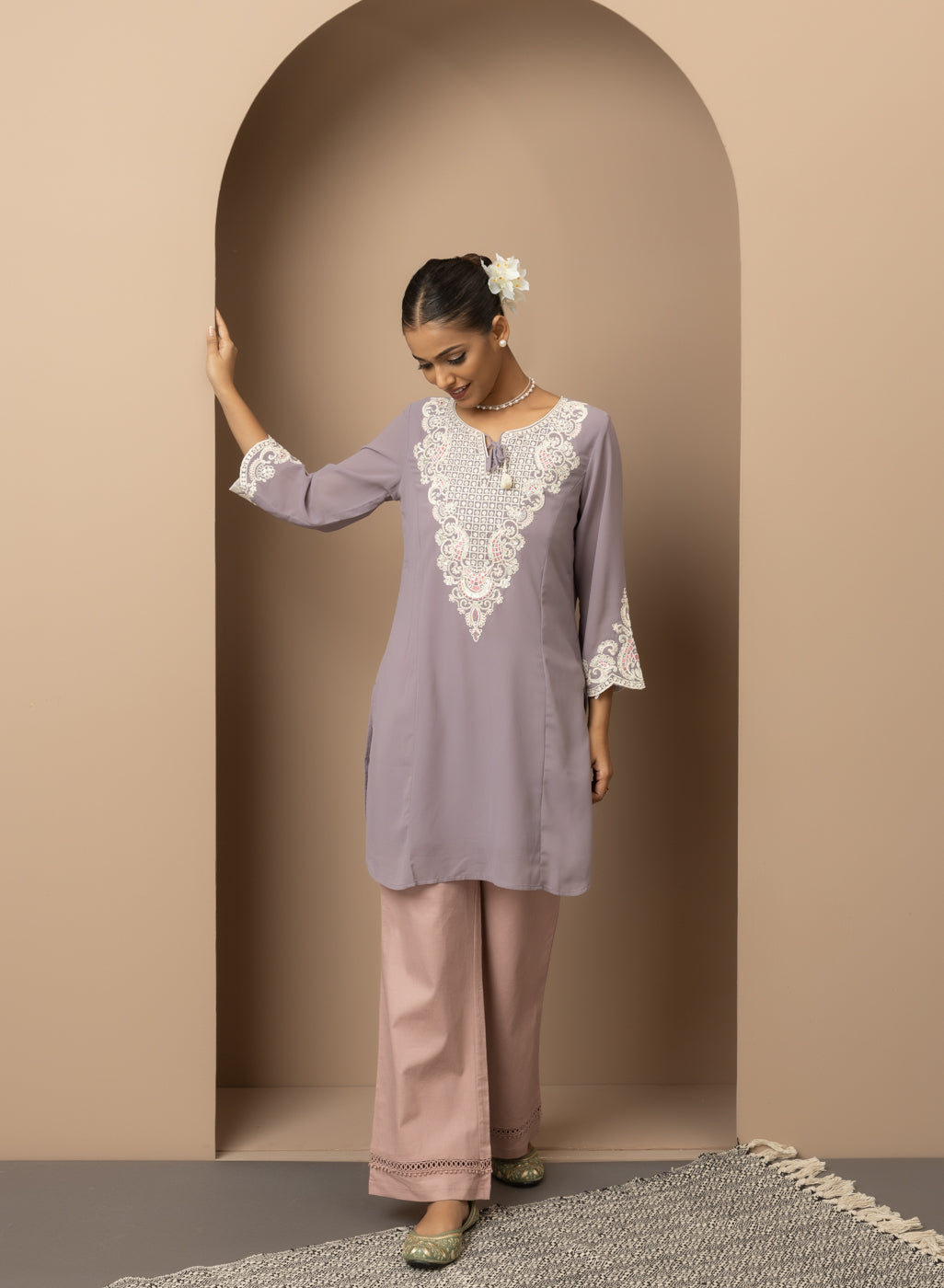 Pink Palazzo With Bell Hem