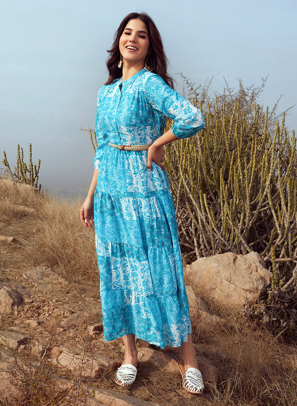 Indo Western Trending Female Dresses Georgette Lace Work Kurta