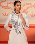 Lily Ivory Cotton Linen Tunic Set for Women