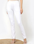 White Regular Plain Pants