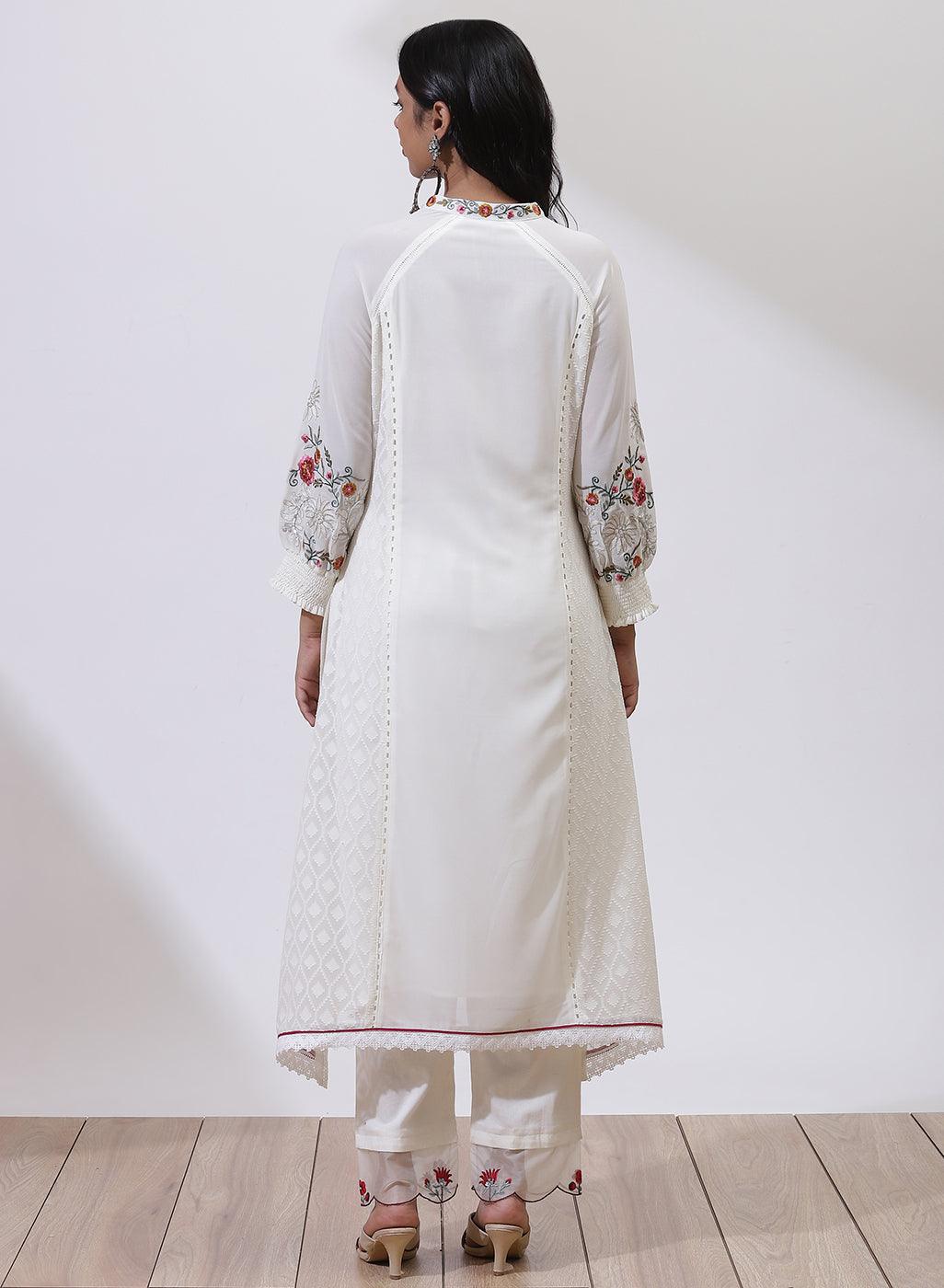 Ivory Kurta With Intricate Embroidery - Lakshita