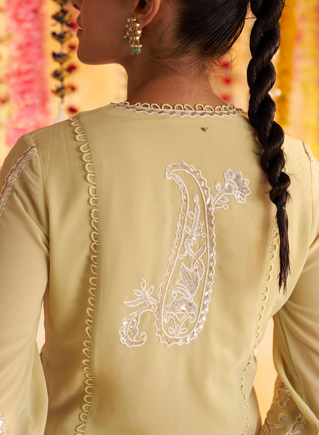 Apple Green Kurta With Delicate Embroidery With Scattered Mirror Designs