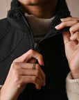 Black Sleeveless Jacket with Fur Detail - Lakshita