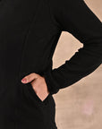 Black Woolen High Neck Jacket with Zip Front - Lakshita