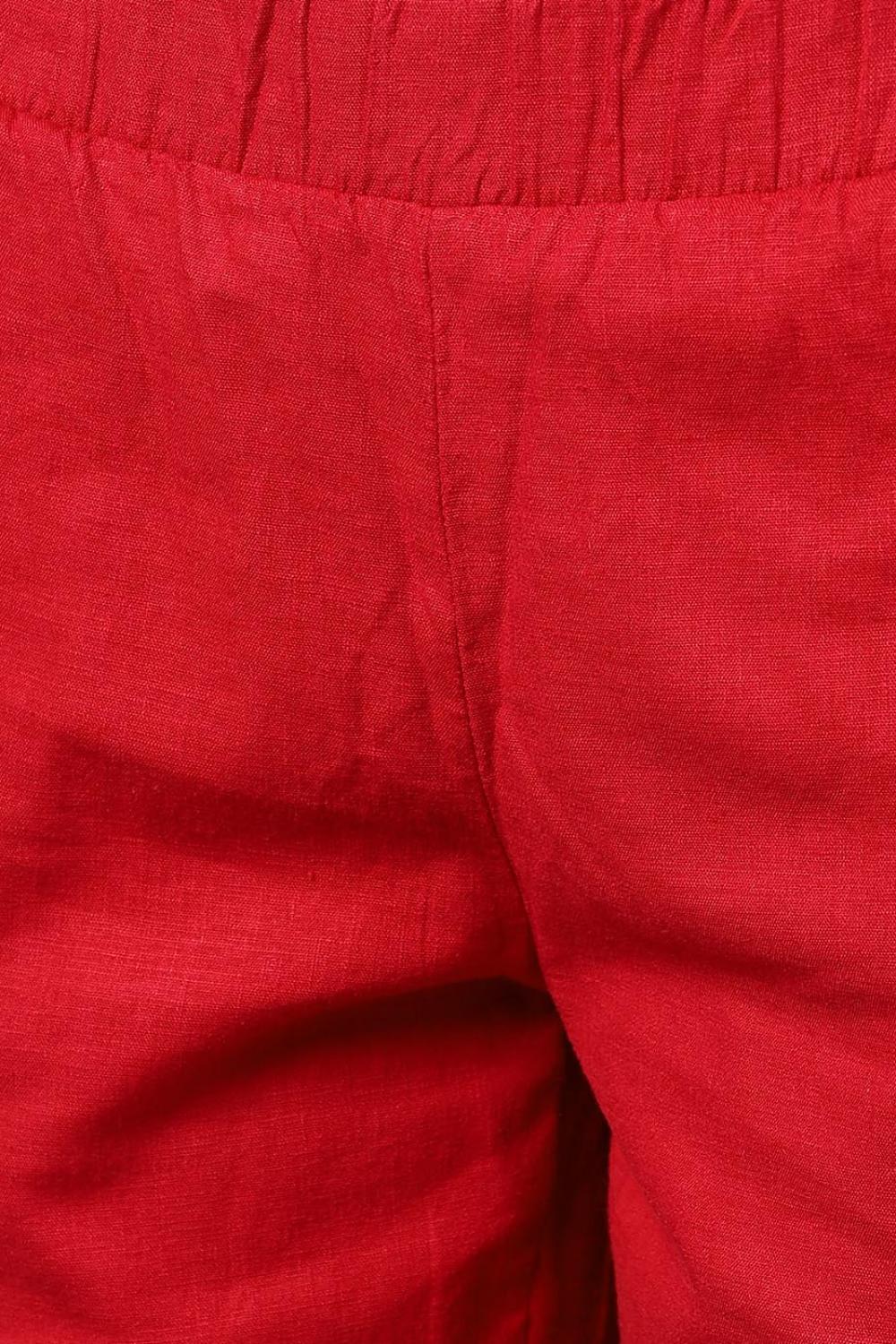 Red Regular Plain Designer Capri - Lakshita