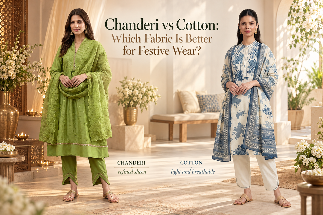 Chanderi vs Cotton: Which Fabric Is Better for Festive Wear?