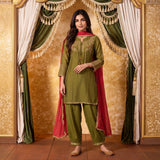 Vritika Shamrock green Embroidered Suit Set
