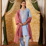 Ishika Misty Blue Embroidered Suit Set
