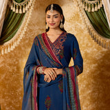 Mrinal Bright Blue Printed Suit Set