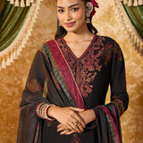 Mrinal Slate Black Printed Suit Set
