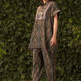 Ava Green Printed Rayon Co-ord Set for Women