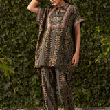 Ava Green Printed Rayon Co-ord Set for Women