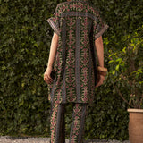 Ava Green Printed Rayon Co-ord Set for Women