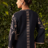Sharvi Navy Blue Embroidered Rayon Co-ord Set for Women