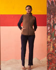 Brown Sleeveless Fur Jacket for Women