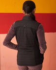 Black Sleeveless High-neck Jacket for Women With Pockets