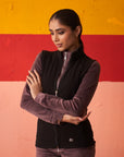 Black High-neck Sleeveless Jacket for Women