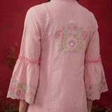 Agasti Baby Pink Embroidered Kurta Set