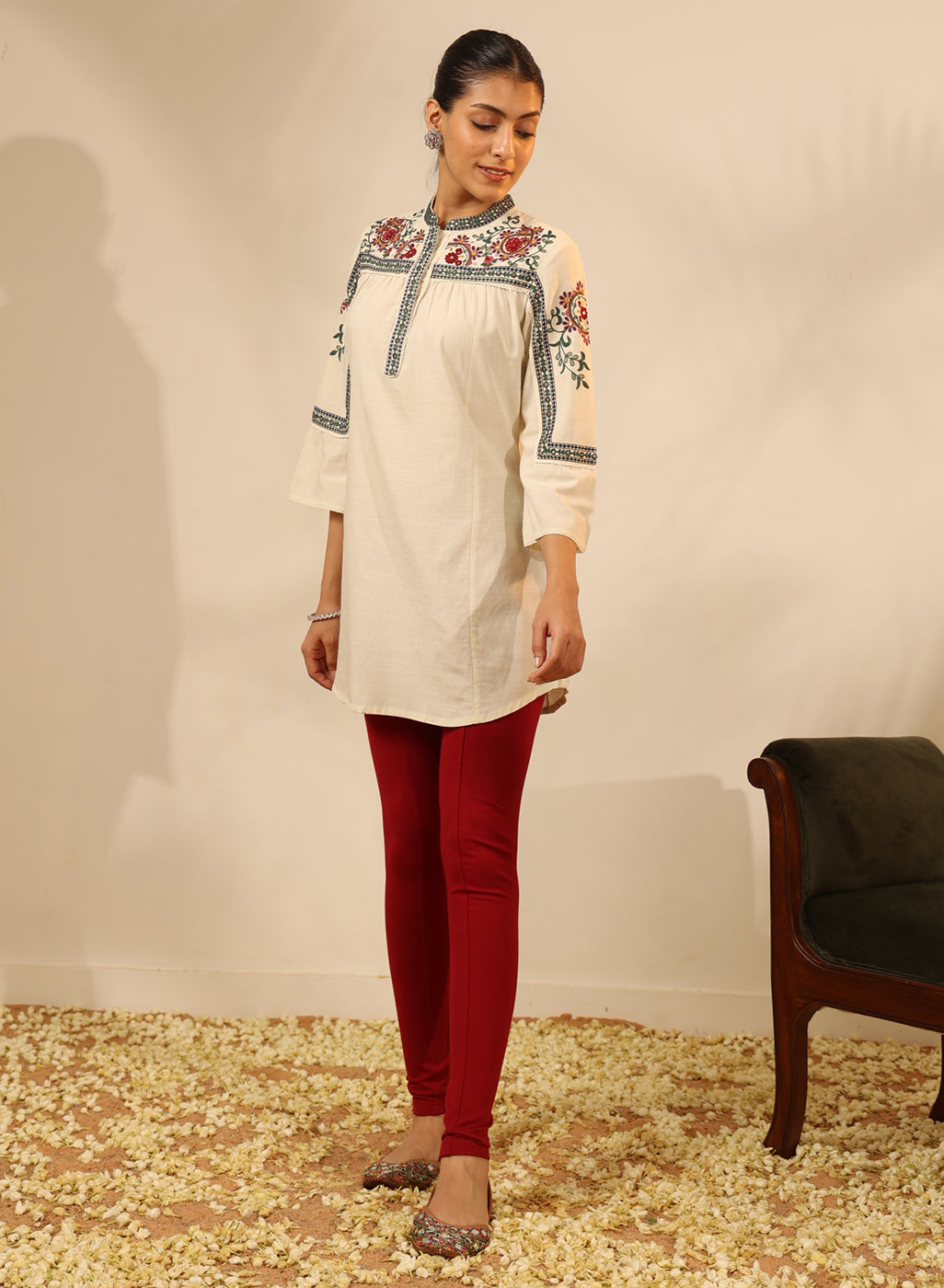 Ivory Embroidered Tunic