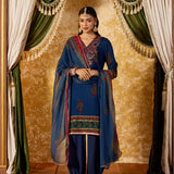 Mrinal Bright Blue Printed Suit Set