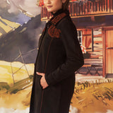 Raya Black Embroidered Ponzy Jacket for Women