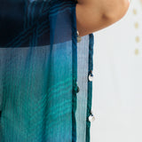 Aarini Blue Ombre Embroidered Kaftan Set