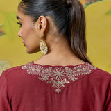 Meher Matt Red Embroidered Kurta Set