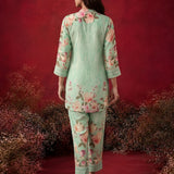 Mint  Green Printed Shantoon Regular Co-ord Set