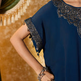 Vanya Space Blue Embroidered Co-ord Set