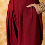 Vaara Kalini Maroon Embroidered Suit Set with Dupatta