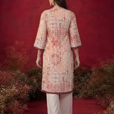 Naomi Rust Printed Cotton Blend Kurta for Women