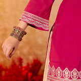 Saanvi Antique Pink Embroidered Sharara Set
