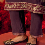 Samaira Copper Brown Embroidered Suit Set