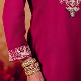 Samaira Electric Fuchsia Embroidered Suit Set