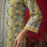 Saina Dove Beige Printed Remi Linen Co-ord Set for Women
