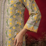 Saina Dove Beige Printed Remi Linen Co-ord Set for Women