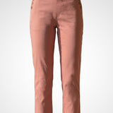 Pink Cotton Blend Tapered Fit Capri