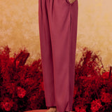 Tara Matt Maroon Embroidered Anarkali Suit Set
