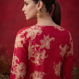 Aboli Red Floral Printed Straight Kurti