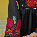 Vanya Black Embroidered Panelled Kurta Set