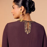 Samaira Copper Brown Embroidered Suit Set