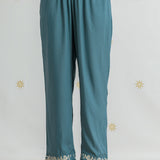 Kiara Cadet Blue Embroidered Suit Set