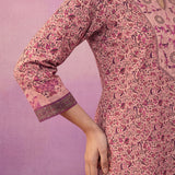 Pink All-Over Placement Printed Straight Suit Set