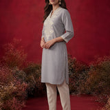 Spa Mirror Work Cotton Kurta Set