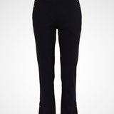 Black Straight Fit Cotton blend Capri