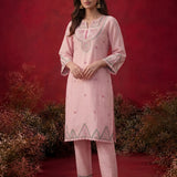 Albeli Pink Embroidered A-line Suit Set with Dupatta