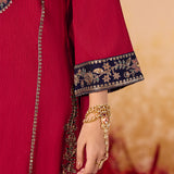 Samaira Vermillion Maroon Embroidered Suit Set