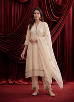 Ivory Embroidered Chanderi Suit Set