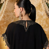 Vanya Metallic Black Embroidered Co-ord Set