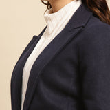 Blue Long Plain Coat